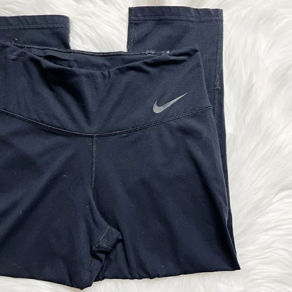 Nike Dri Fit Cropped Athletic Leggings Black Size Small